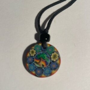Polymer Pendent Leather Necklace